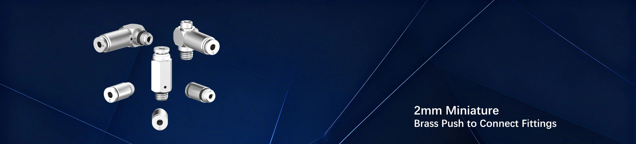 2mm miniature brass push to connect fittings